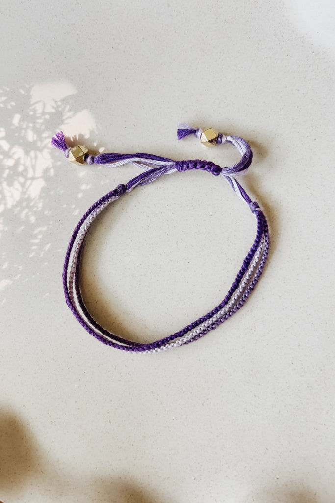 Three Strands Bracelet - Purple