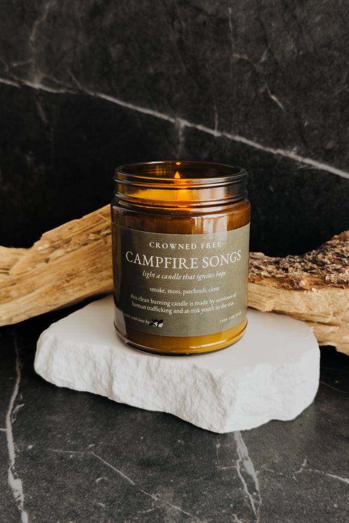 Campfire Songs Candle - Amber Glass