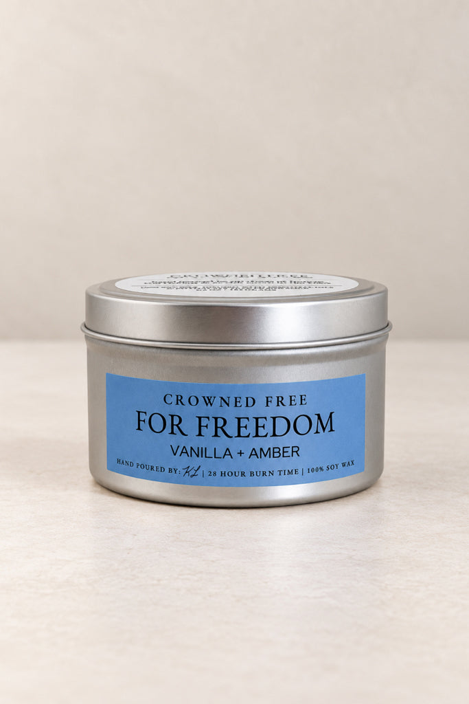 For Freedom Candle - Silver Tin