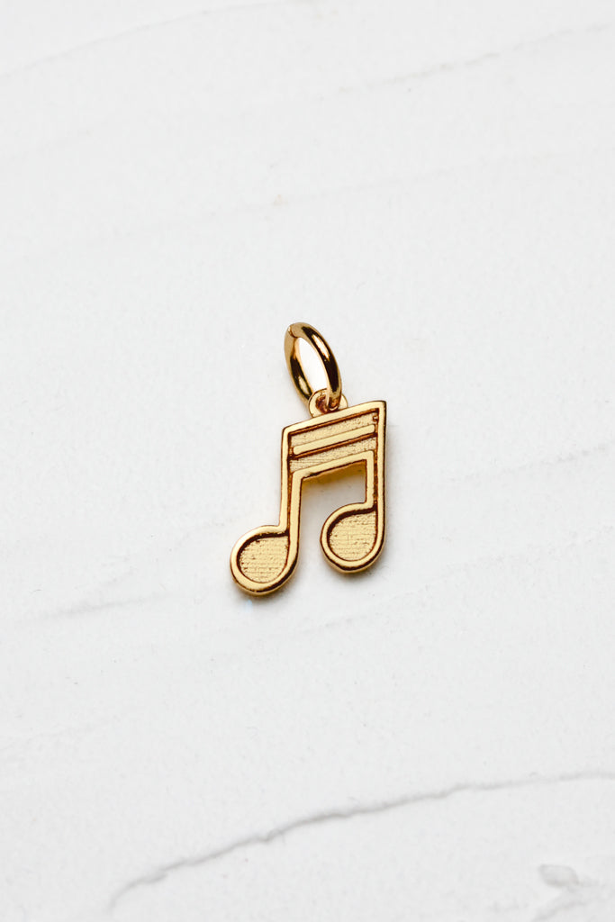Music Note Charm  - Gold