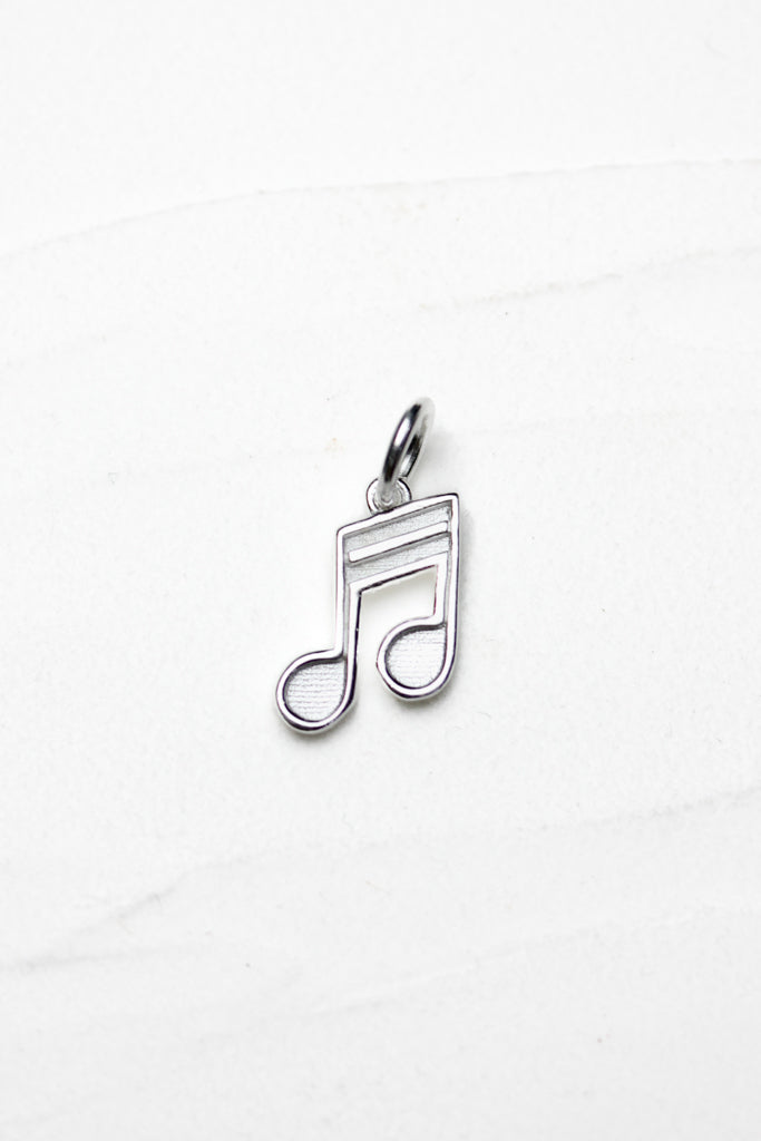 Music Note Charm  - Silver