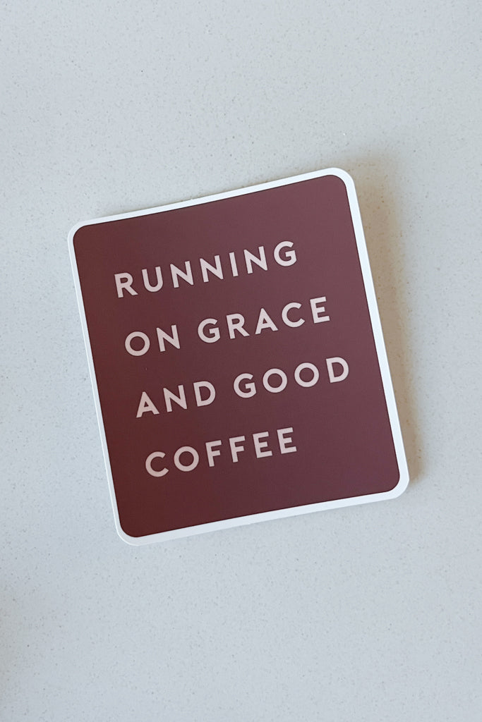Running on Grace and Good Coffee Decal