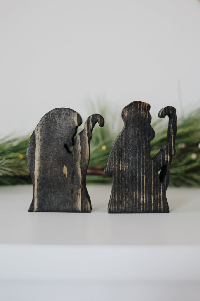 Star of Bethlehem Manger Scene - Shepherds Add-On Set - Black