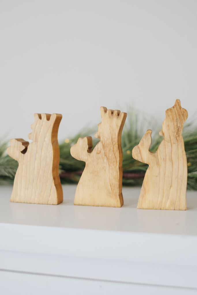 Star of Bethlehem Manger Scene - Wisemen Add-On Set - Natural