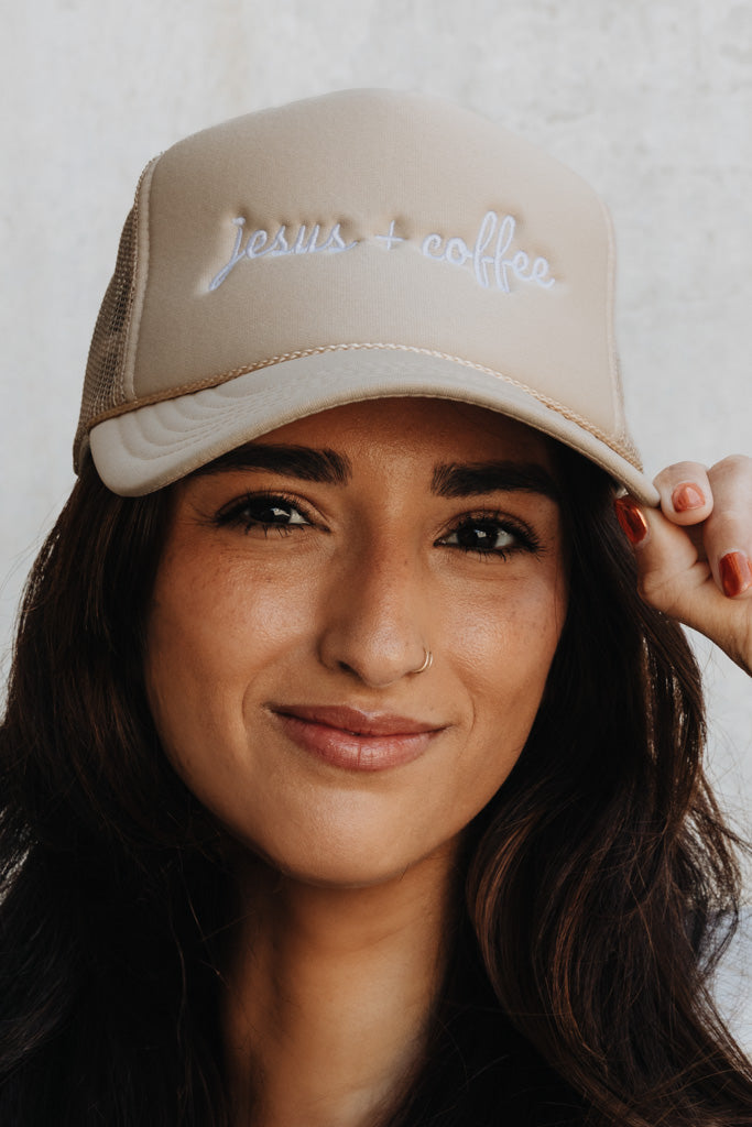 Jesus + Coffee Hat - Tan
