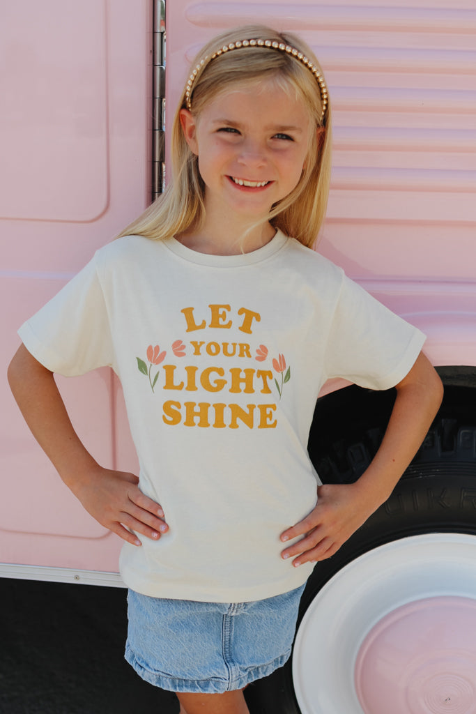 Kids Let Your Light Shine Tee - Peach