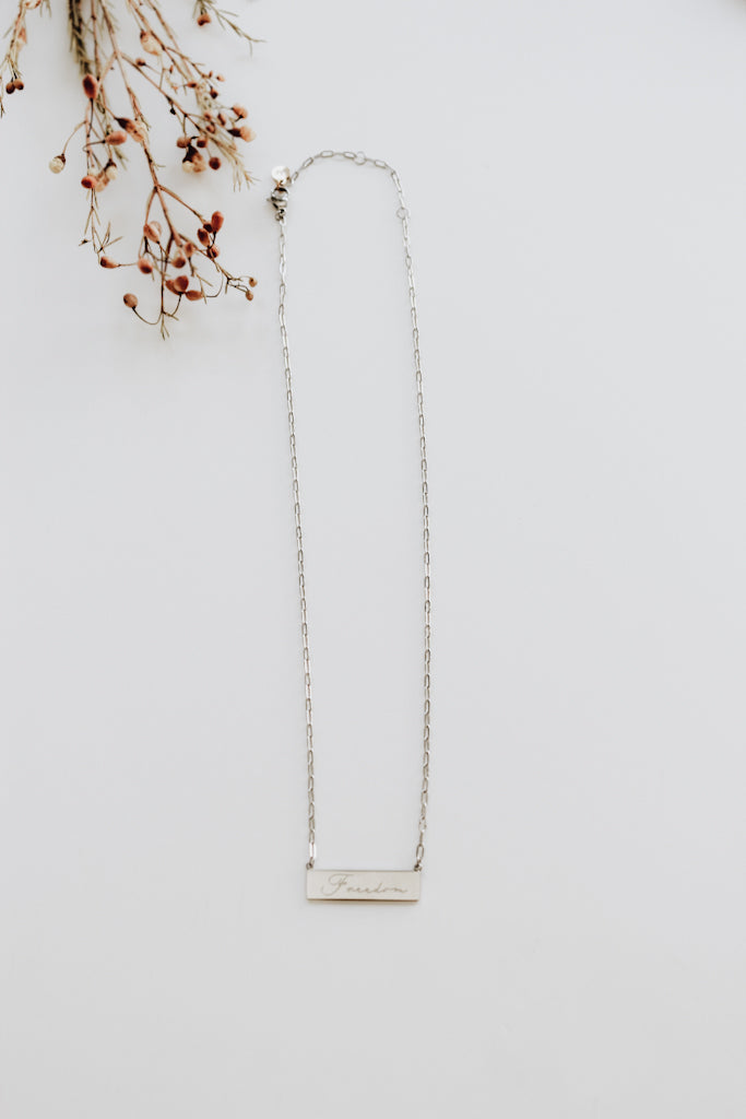 Freedom & Abide Necklace - Silver