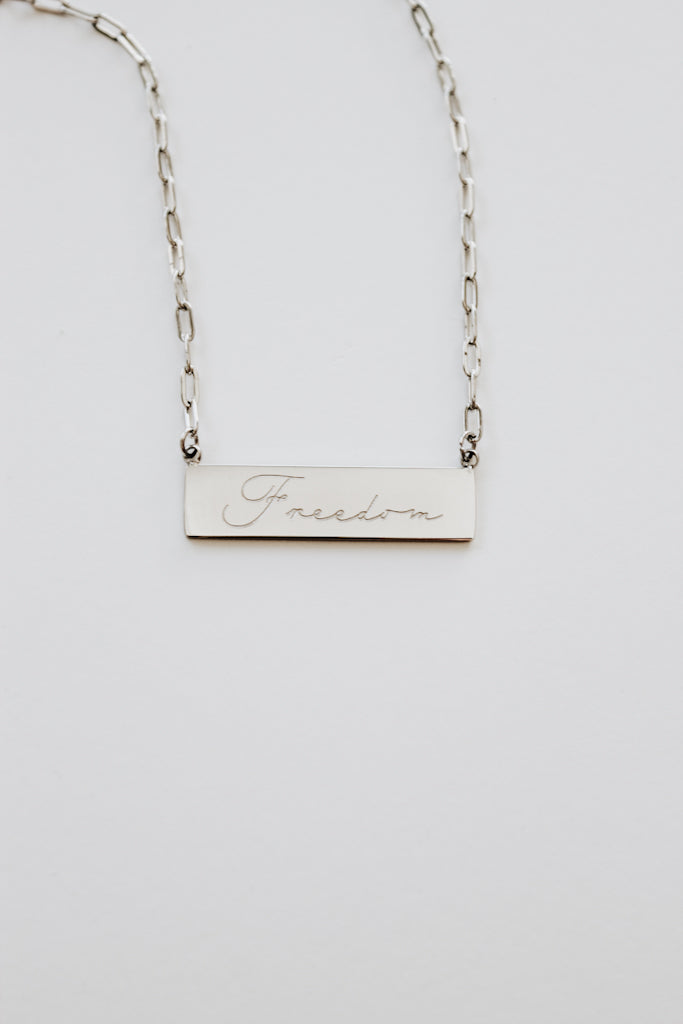 Freedom & Abide Necklace - Silver