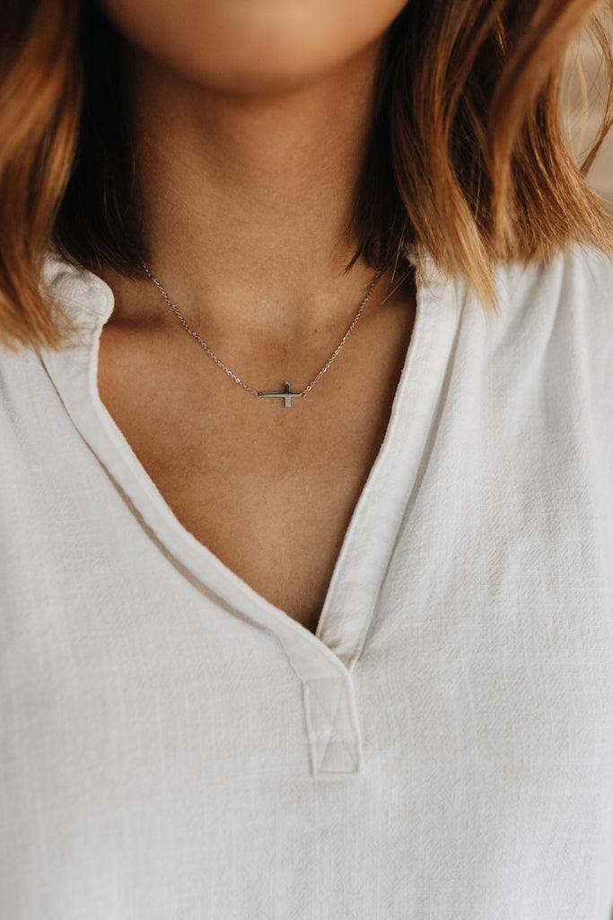 At the Cross Necklace - Silver