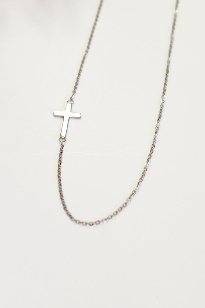 At the Cross Necklace - Silver