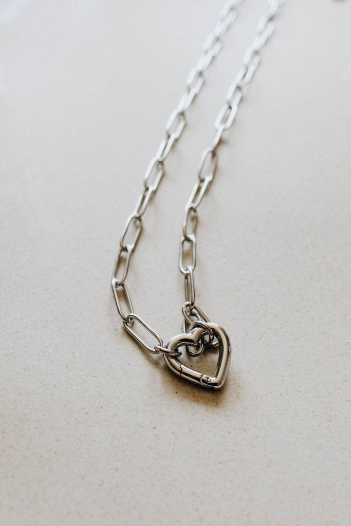 Open Heart Necklace - Silver