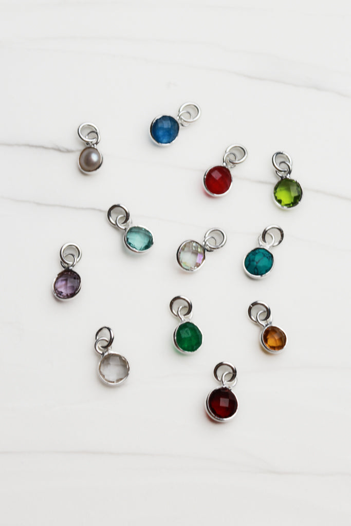 Birthstone Charm - Silver