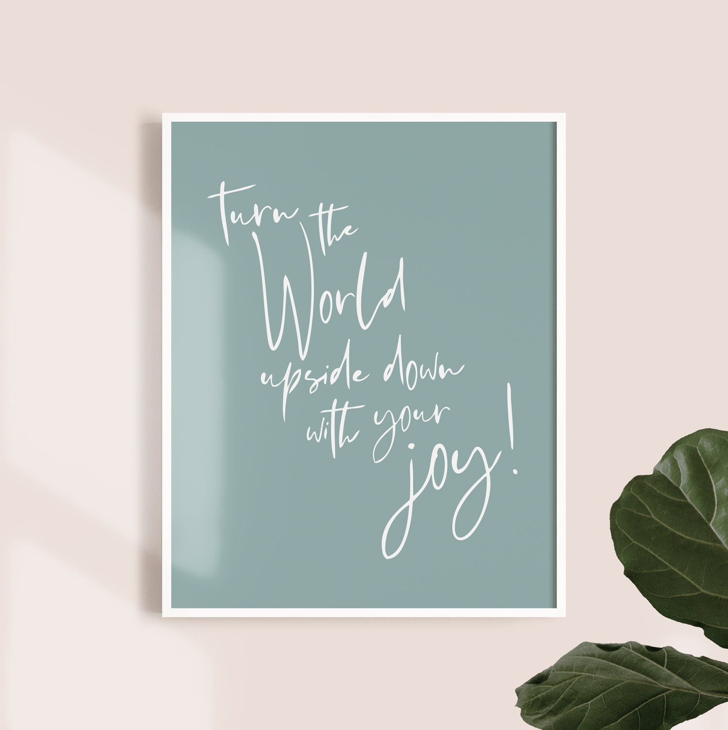 Turn The World Upside Down Print in Blue