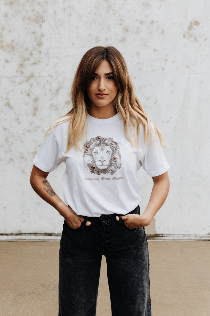 Courage Dear Heart Tee - White